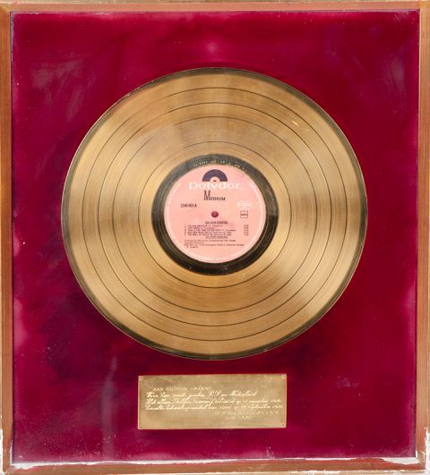 Golden Record for 1970 Golden Earring album presented to Freddy Haayen.